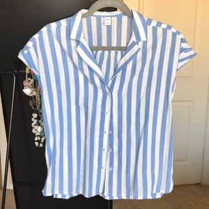 Striped button front top
